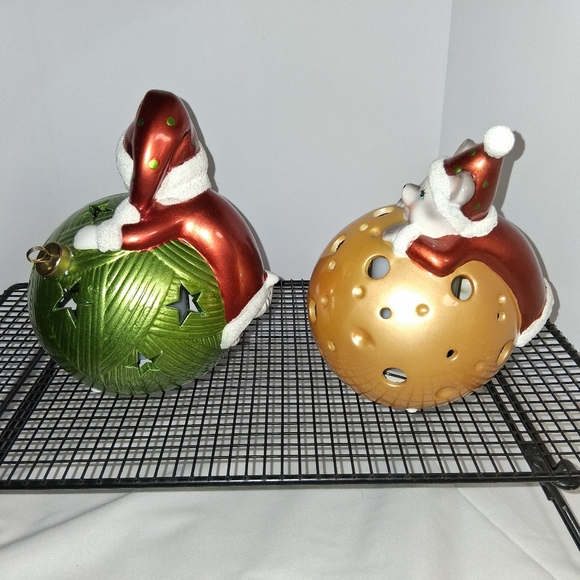 Home Reflections Light Up Christmas Cat And Mouse Set Of 2